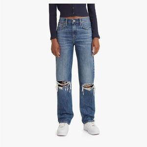 Levi's Low Pro Straight Denim Mid Wash Jeans Sz 25